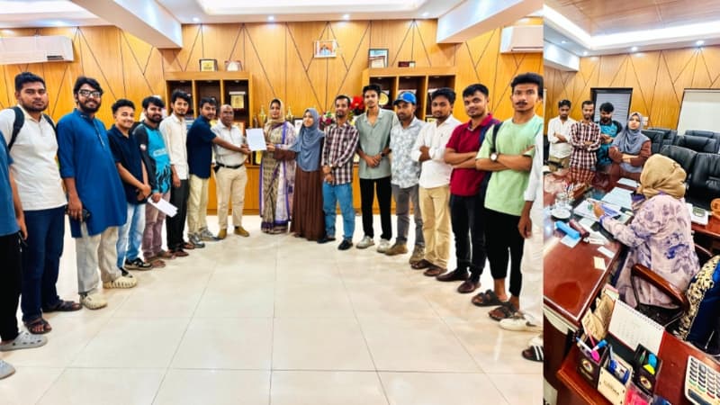 ঐতিহ্যবাহী তেজগাঁও কলেজ সরকারিকরণের দাবিতে শিক্ষার্থীদের স্মারকলিপি